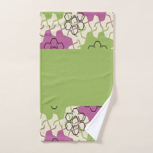 Hexagonal grün und rosa badhandtuch set (Handtuch)