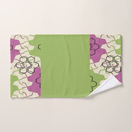 Hexagonal grün und rosa badhandtuch set (Handtuch)