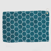 Hexagonal Hexagon Muster Deep Blue Golfhandtuch (Horizontal)