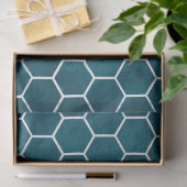 Hexagonal Hexagon Muster Deep Blue Seidenpapier (Geschenk)