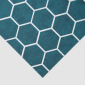 Hexagonal Hexagon Muster Deep Blue Seidenpapier (Detail)