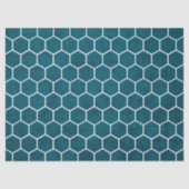 Hexagonal Hexagon Muster Deep Blue Seidenpapier (Vorderseite)