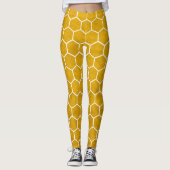 Hexagonal-Hexagon-Muster gelb Leggings (Vorderseite)