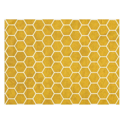Hexagonal-Hexagon-Muster gelb Tischdecke (Vorderseite (Horizontal))