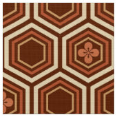 Hexagonal Kimono Print, Braun und Beige Stoff (Nahaufnahme)