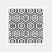 Hexagonal Kimono Print, grau/grau/weiß Serviette (Vorderseite)