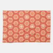 Hexagonal Kimono Print, Mandarin Orange Küchentuch (Horizontal)