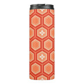 Hexagonal Kimono Print, Mandarin Orange Thermosbecher (Rückseite)