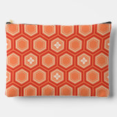 Hexagonal Kimono Print, Mandarin Orange Zubehörtasche (Vorderseite)