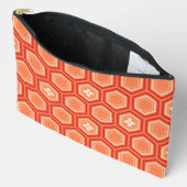 Hexagonal Kimono Print, Mandarin Orange Zubehörtasche (Offen)