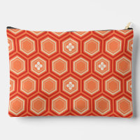 Hexagonal Kimono Print, Mandarin Orange