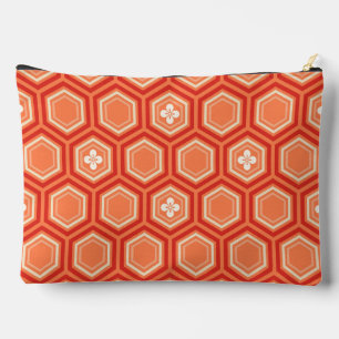 Hexagonal Kimono Print, Mandarin Orange Zubehörtasche