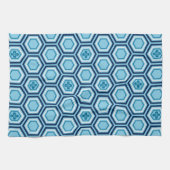 Hexagonal Kimono Print, Navy und Light Blue Küchentuch (Horizontal)