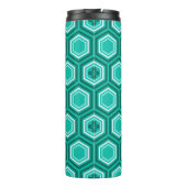 Hexagonal Kimono Print, Türkis und Aqua Thermosbecher (Rückseite)