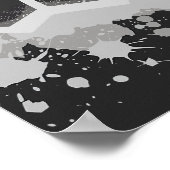 Hexagonal Pattern with Gray Paint Splashes Poster (Ecke)