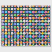 Hexagonale Beachball Dots Geschenkpapier (Flach)