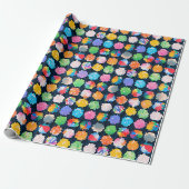 Hexagonale Beachball Dots Geschenkpapier (Ungerollt)