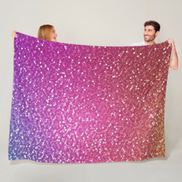 Hexagonaler Glitzer Rainbow Gradient Fleecedecke