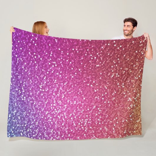Hexagonaler Glitzer Rainbow Gradient Fleecedecke (Beispiel)