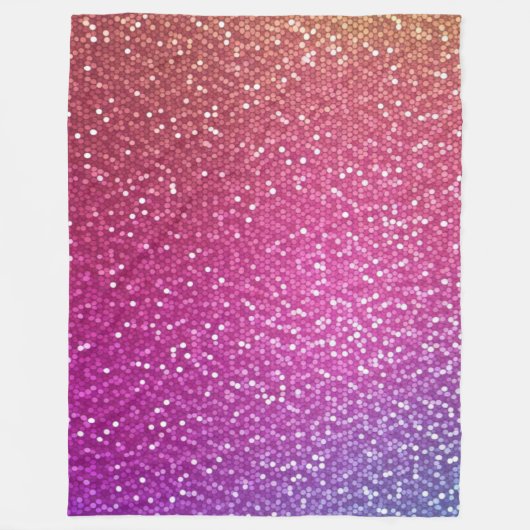 Hexagonaler Glitzer Rainbow Gradient Fleecedecke (Vorderseite)