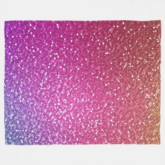 Hexagonaler Glitzer Rainbow Gradient Fleecedecke (Vorderseite (Horizontal))