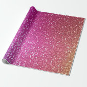Hexagonaler Glitzer Rainbow Gradient Geschenkpapier (Ungerollt)
