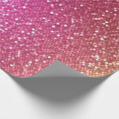 Hexagonaler Glitzer Rainbow Gradient Geschenkpapier (Ecke)