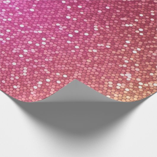 Hexagonaler Glitzer Rainbow Gradient Geschenkpapier (Ecke)