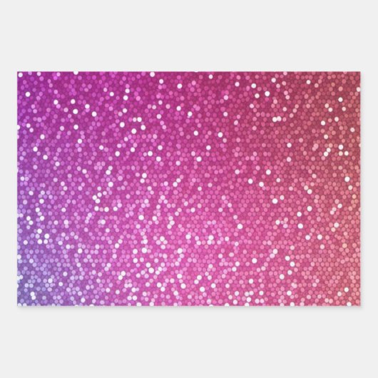 Hexagonaler Glitzer Rainbow Gradient Geschenkpapier Set (Vorderseite 2)