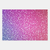Hexagonaler Glitzer Rainbow Gradient Geschenkpapier Set (Vorderseite)