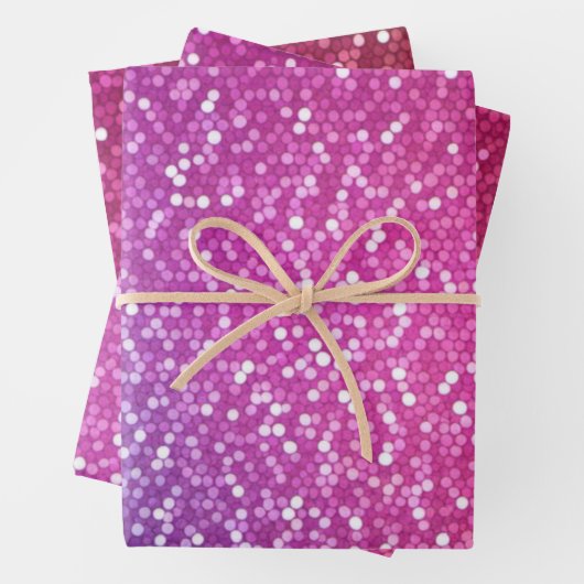 Hexagonaler Glitzer Rainbow Gradient Geschenkpapier Set (Beispiel)