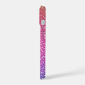 Hexagonaler Glitzer Rainbow Gradient iPhone 15 Hülle (Linke Seite)