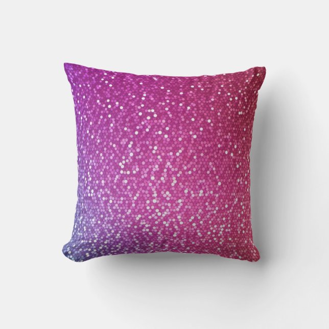 Hexagonaler Glitzer Rainbow Gradient Kissen (Vorderseite)