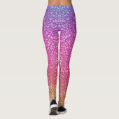 Hexagonaler Glitzer Rainbow Gradient Leggings (Rückseite)