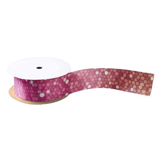 Hexagonaler Glitzer Rainbow Gradient Satinband (Spule)