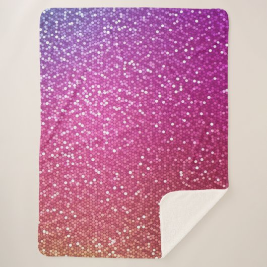 Hexagonaler Glitzer Rainbow Gradient Sherpadecke (Vorderseite)