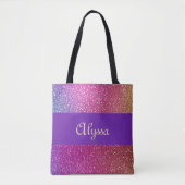 Hexagonaler Glitzer Rainbow Gradient Tasche (Vorderseite)
