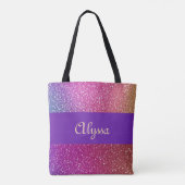 Hexagonaler Glitzer Rainbow Gradient Tasche (Rückseite)