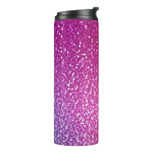 Hexagonaler Glitzer Rainbow Gradient Thermosbecher (Nach links gedreht)