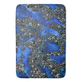 Hexagonalmosaik oder blau und grau bis schwarz badematte (Vorderseite Vertikal)