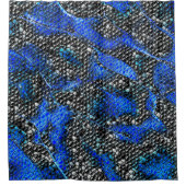 Hexagonalmosaik oder blau und grau bis schwarz duschvorhang (Vorderseite)