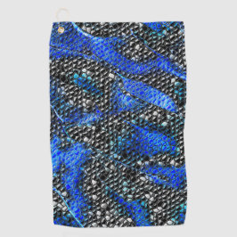Hexagonalmosaik oder blau und grau bis schwarz golfhandtuch