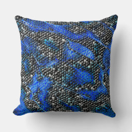 Hexagonalmosaik oder blau und grau bis schwarz kissen