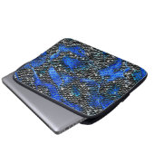 Hexagonalmosaik oder blau und grau bis schwarz laptopschutzhülle (Vorne Knopf)
