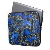 Hexagonalmosaik oder blau und grau bis schwarz laptopschutzhülle (Vorderseite Links)