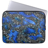 Hexagonalmosaik oder blau und grau bis schwarz laptopschutzhülle (Vorderseite)