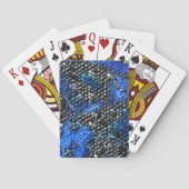 Hexagonalmosaik oder blau und grau bis schwarz spielkarten (Rückseite)