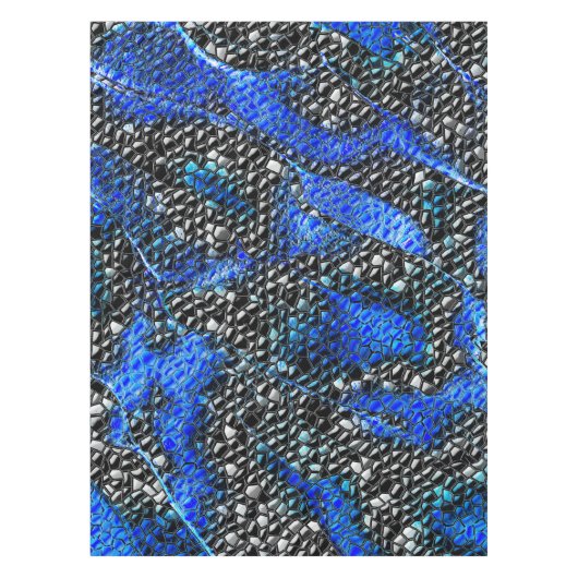 Hexagonalmosaik oder Fisch, schwarz bis königsblau Tischdecke (Vorderseite)