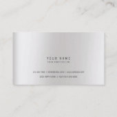 Hexagone Geometical Metallic Marmor Silver Grau Visitenkarte (Rückseite)