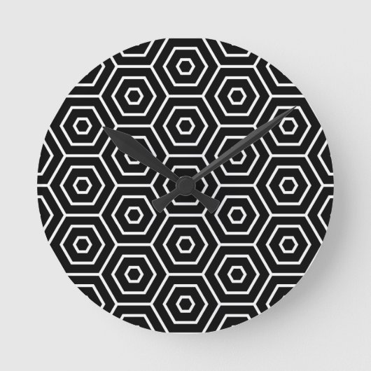 Hexagone masern geometrisches Muster Runde Wanduhr (Vorderseite)